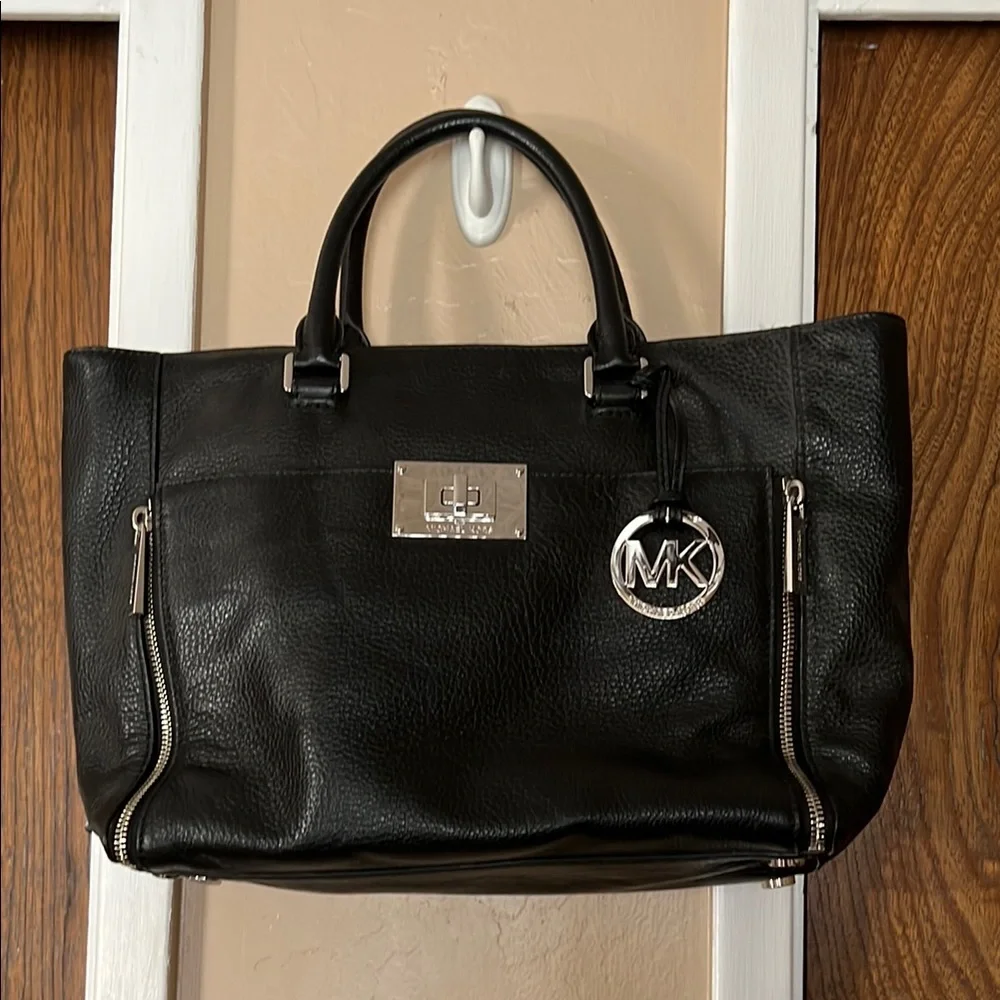 Michael Kors Black Leather Handbag - Picture 1 of 4